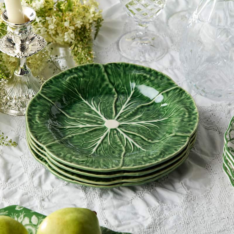 Certified International Le Jardin Set of 4 Cabbage 3-D Salad Plate 9" - 9"W x 9"D x 1"H