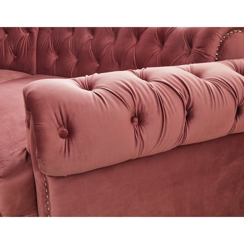 Mousseau 138.6" Velvet Symmetrical Modular Sectional