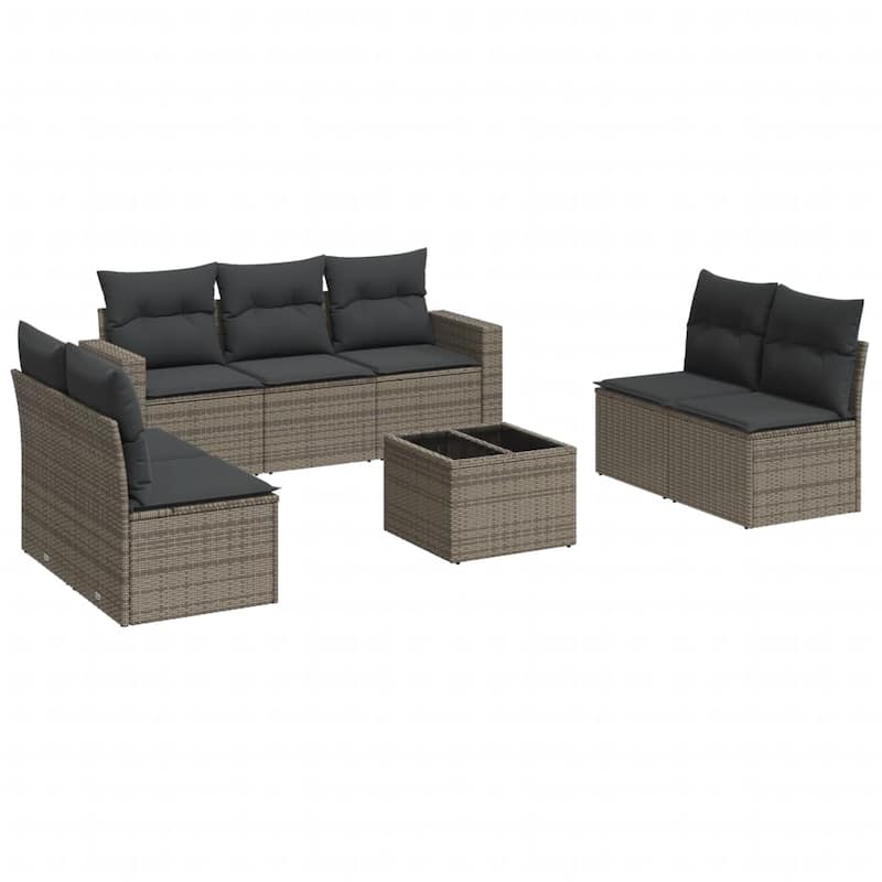 vidaXL Garden Sofa Set Grey, Dark Grey - 21.7 x 21.7 x 14.6