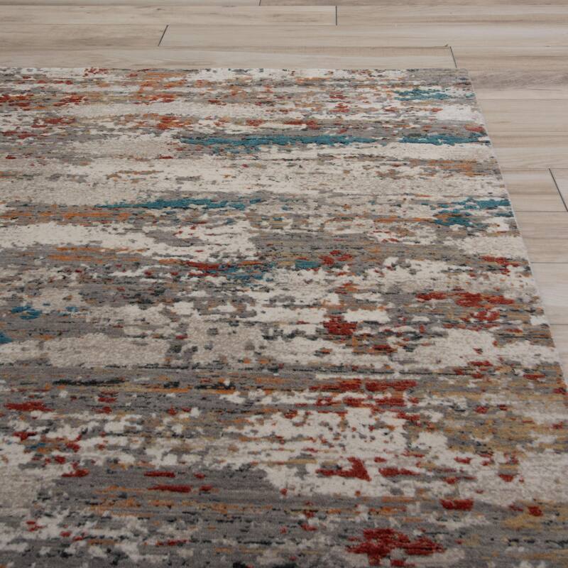 Alora Decor Cosmopolitan Contemporary Gray Wool/Tencel Area Rug