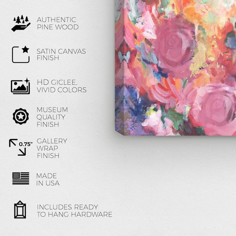 Wynwood Studio Canvas Abstract Cotton candy Pink and Modern & Contemporary Wall Art Canvas Print