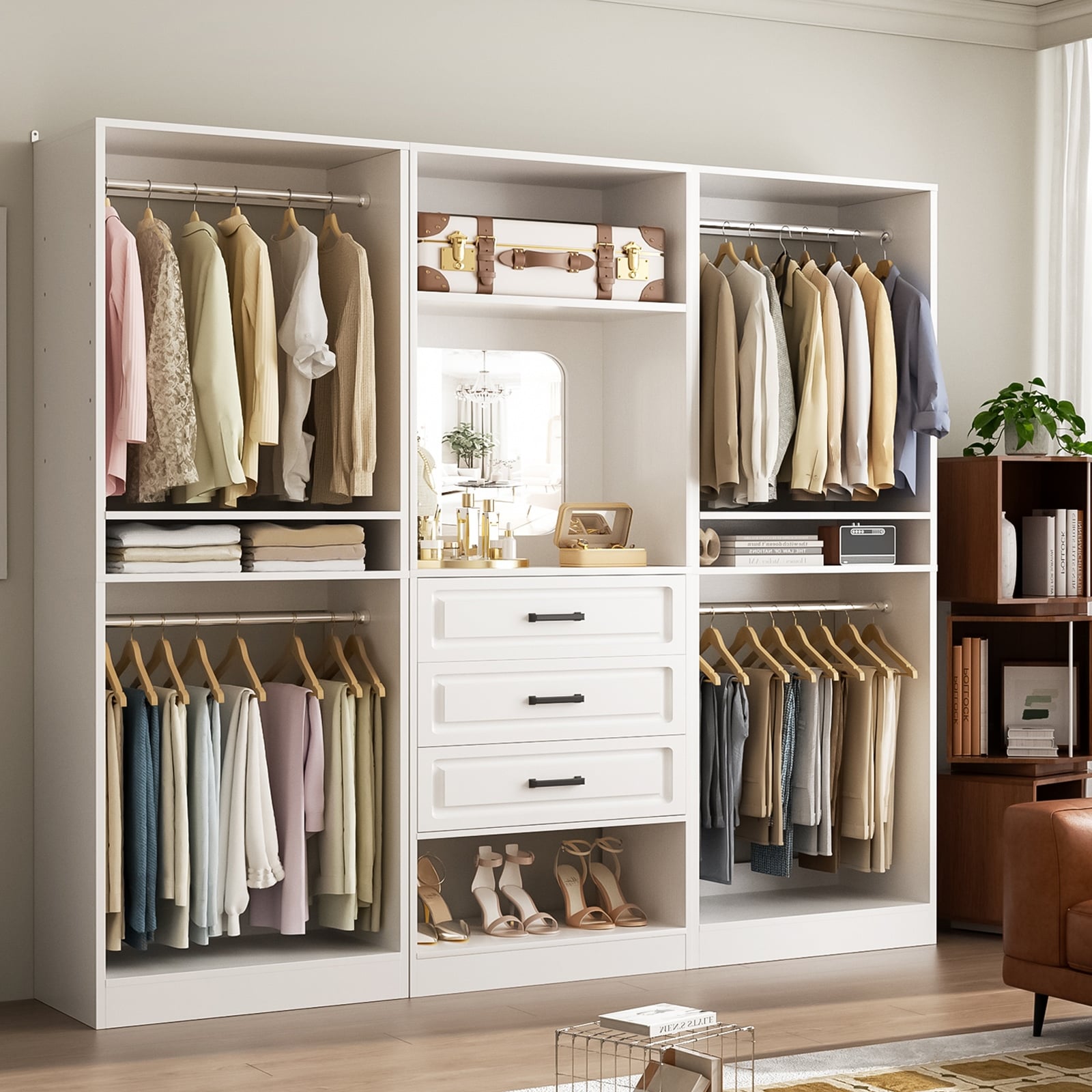 シャンプー In My Closet Cimly Set of 3 Closet System with Drawers, Freestanding Closet