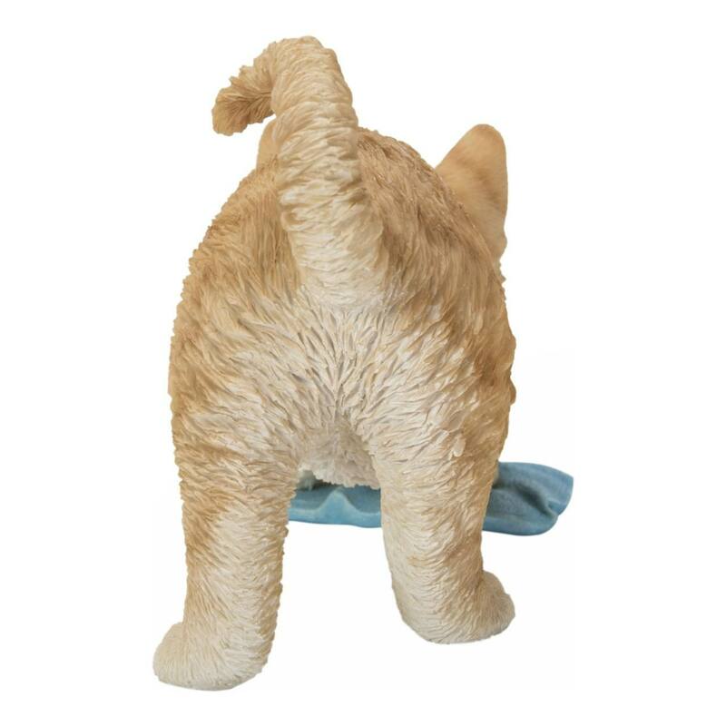 8" Mopping Kitten Outdoor Garden Statue