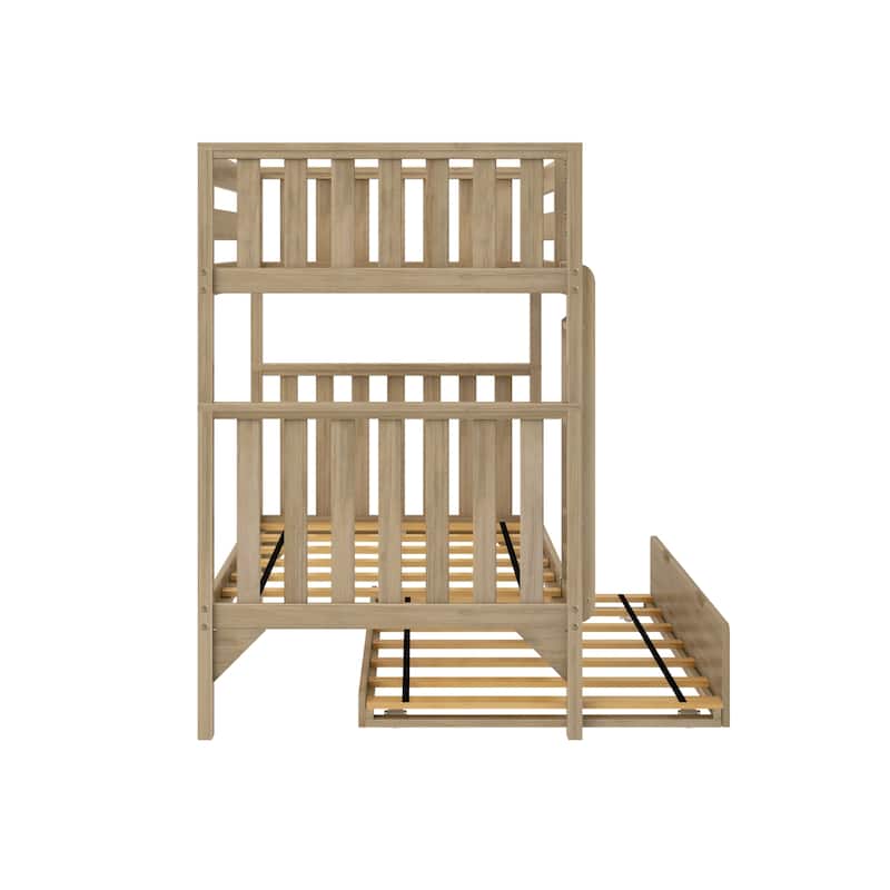 Scandinavian Twin Over Twin Bunk Bed With Twin-Size Trundle