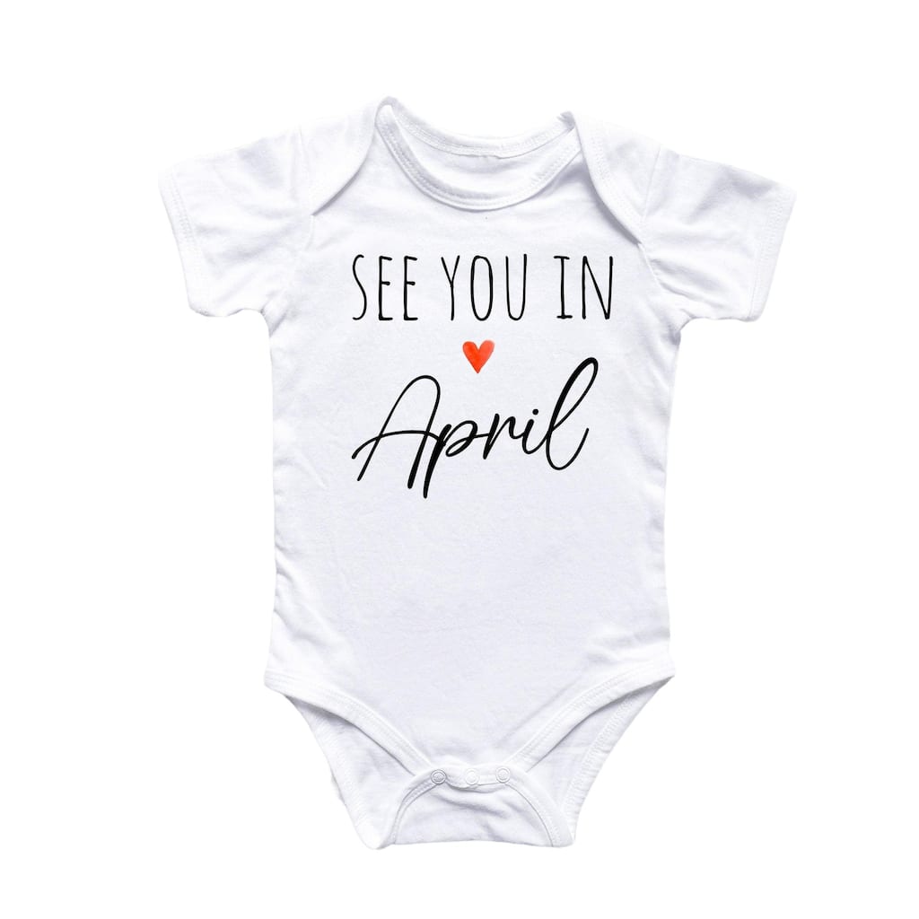 April Baby Announcement - Baby Boy Girl Clothes Infant Bodysuit Funny Cute Newborn