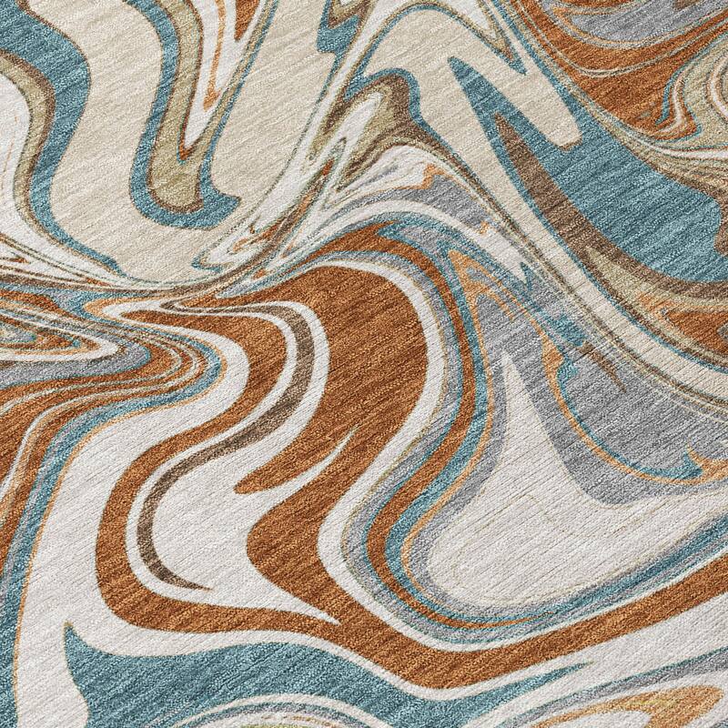 Machine Washable Indoor/ Outdoor Contemproary Fusion Chantille Rug