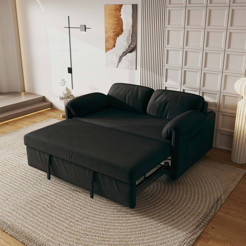 Sofa Centric Design: 54-Inch Sofa Bed with Dual Purpose - A Stylish Retractable Bed for Your Living Room