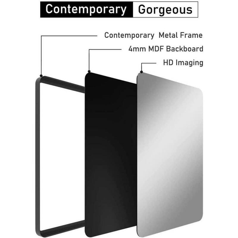 TOOLKISS Right Angle Aluminum Frame Bathroom Vanity Mirror with Clear Glass