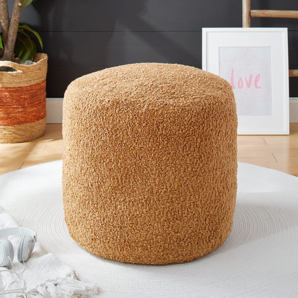 Sorra Home Indoor Soft-Textured Bean Pouf/Ottoman