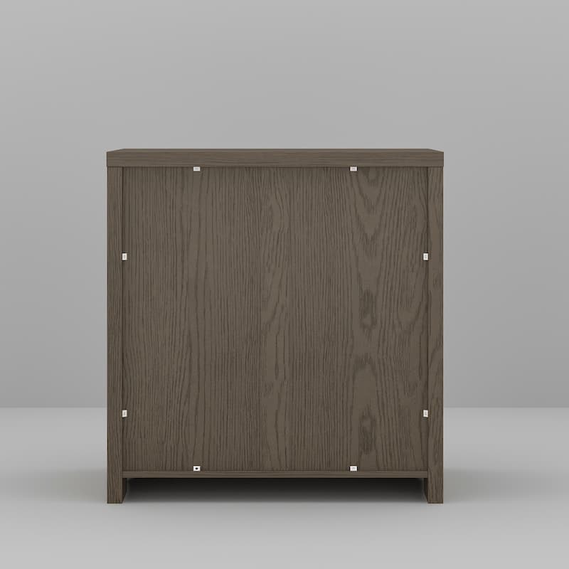Chic Wooden 3-Drawer Nightstand: Wood Finish with Hidden Drawer for Secret Storage Bedside Table