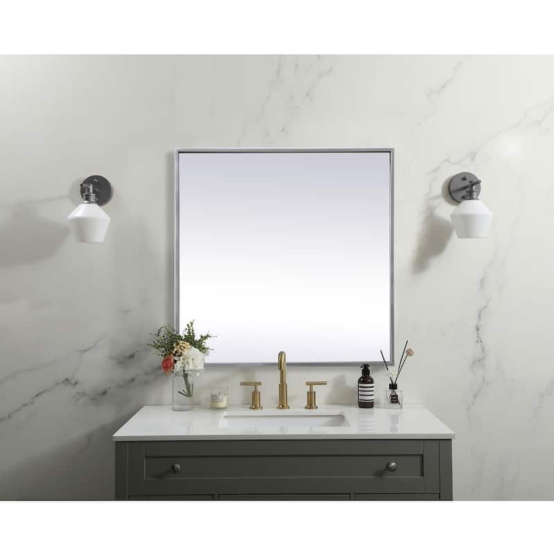 Indigo Home Metal Frame Square Mirror 24 inch
