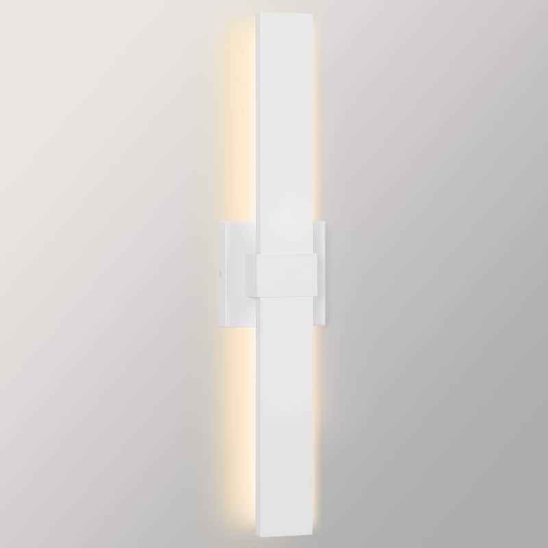1-Light Black/White Aluminum LED Outdoor Wall Sconce