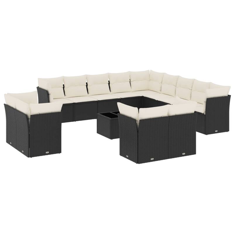 vidaXL Garden Sofa Set Black