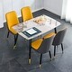 preview thumbnail 3 of 13, Modern Sintered Stone Dining Table Set for 4, 5 Piece Marble Dining Table Set, Kitchen Room Set with 4 Chairs and Metal Legs