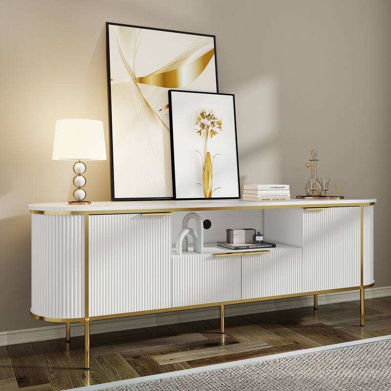 Rectangular TV Stand for TV's up to 75" with Open Storage