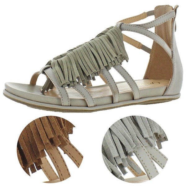 black fringe gladiator sandals