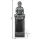 preview thumbnail 8 of 7, Grey Resin Meditating Buddha on Column Patio Fountain with LED Lights