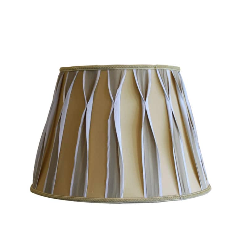 10x16x11 Beige/White Pinched Pleat Shantung Lampshade