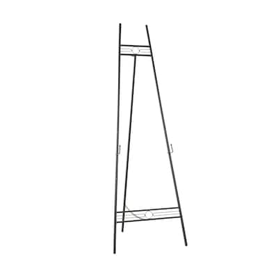 Metal Geometric Tall Adjustable 3 Tier Display Easel with Chain Support - Black or Gold - Roche River Decor