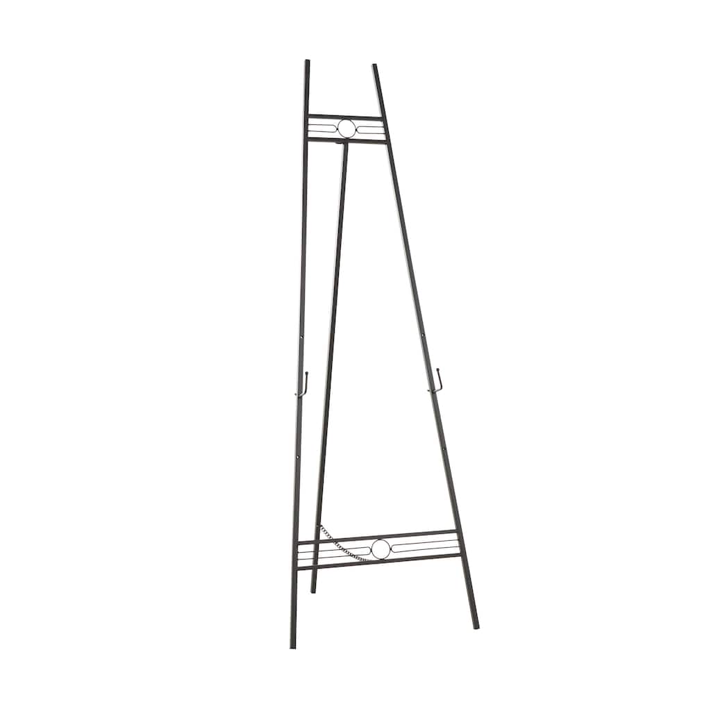 Metal Geometric Tall Adjustable 3 Tier Display Easel with Chain Support - Black or Gold - Roche River Decor