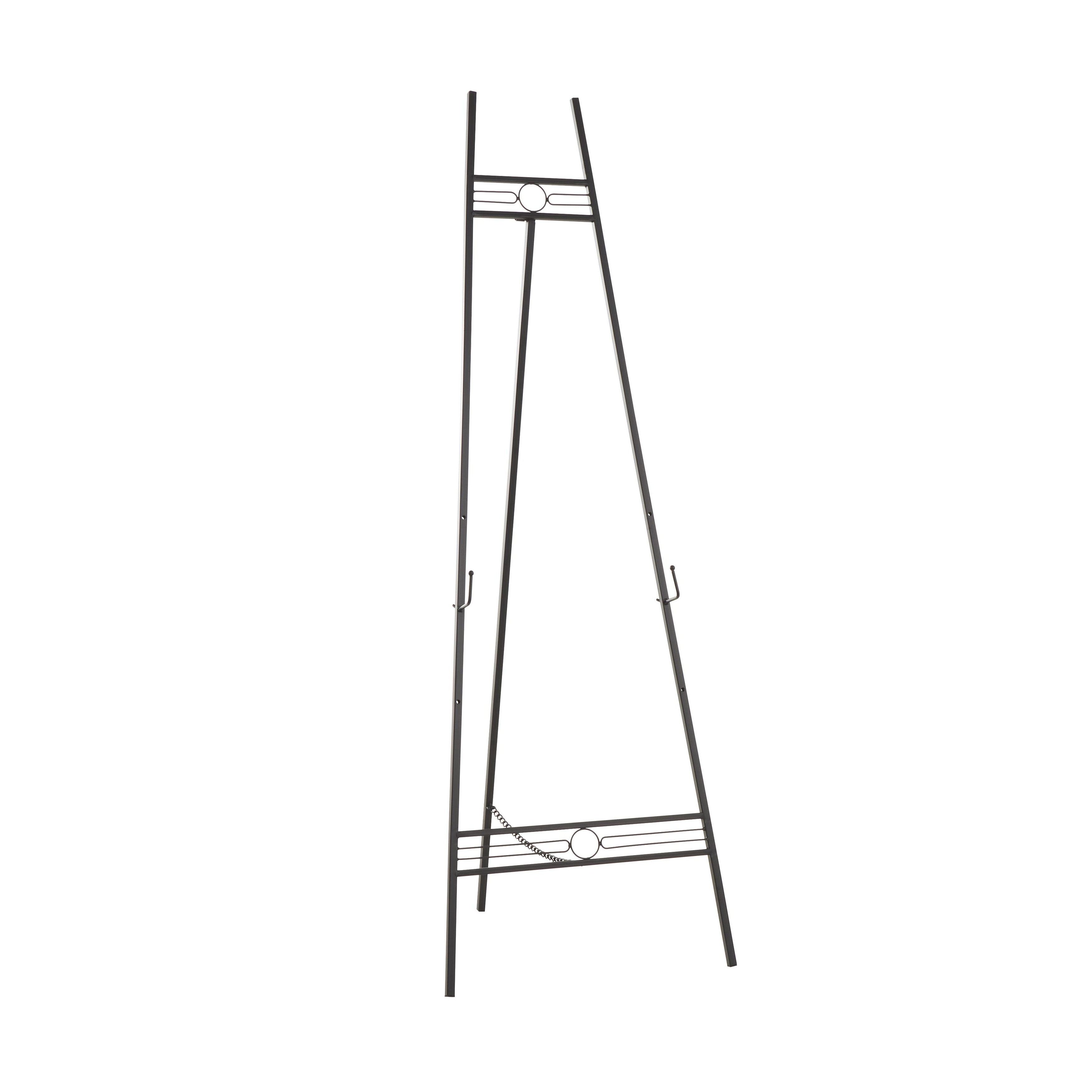 Metal Geometric Tall Adjustable 3 Tier Display Easel with Chain Support - Black or Gold - Roche River Decor