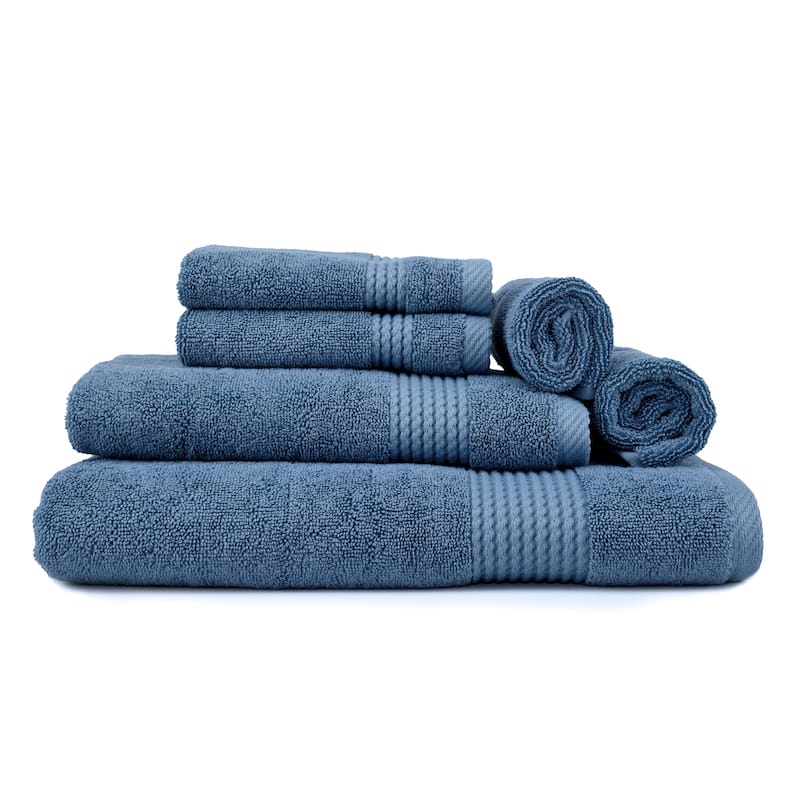 East'N Blue Lara Turkish Cotton Bath Towel Set (Set of 6) - (1 Bath Towel, 1 Hand Towel, 4 Washcloth)