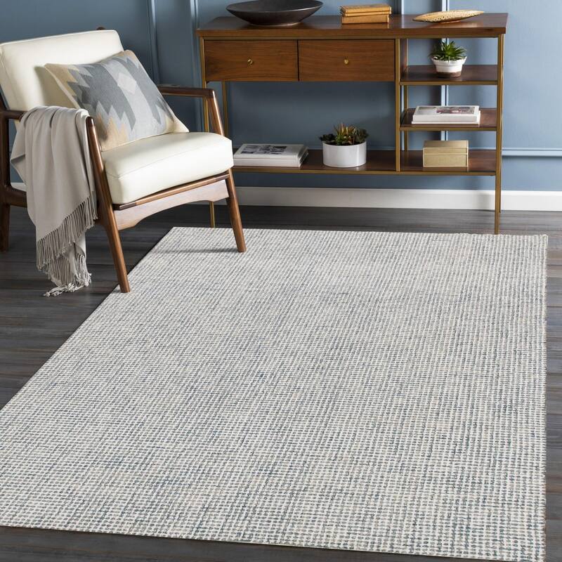 Noah Contemporary Geometric Wool Indoor Area Rug by Sevita - 5' x 7'9" - Teal/Cream