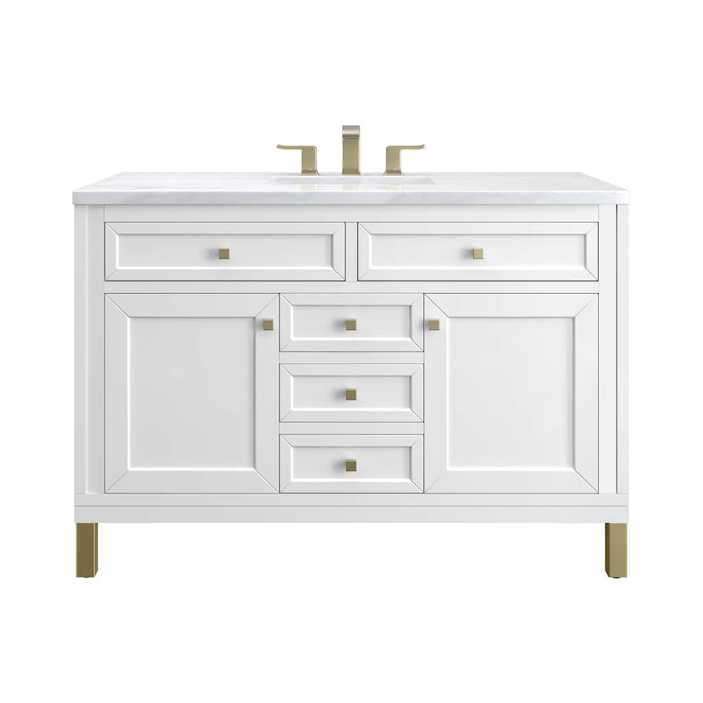James Martin Vanities Chicago 48" Single Vanity, Glossy White