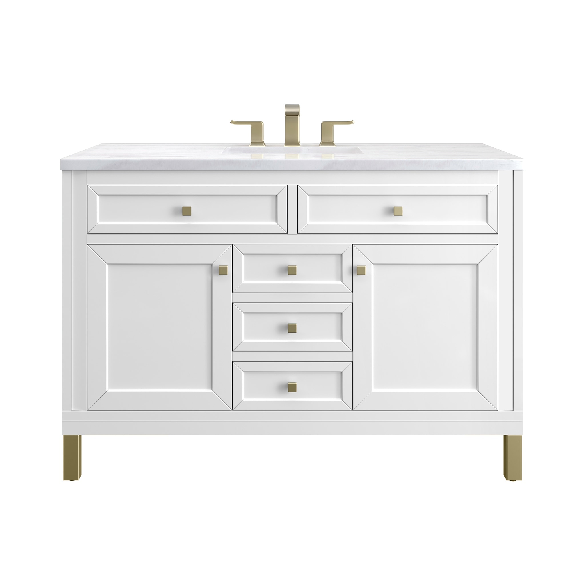 James Martin Vanities Chicago 48" Single Vanity, Glossy White.