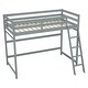 preview thumbnail 4 of 16, Modern Twin Size High Loft Bed with Inclined Ladder and Guardrails for Bedroom