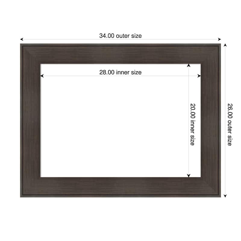 Amanti Art William Rustic Woodgrain Framed Dry Erase Magnetic Board - 34 x 26 in