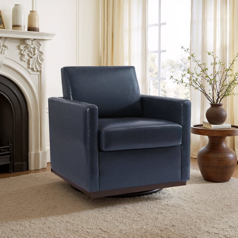 uixe Modern Upholstered Swivel Accent Chair with Pocket Spring Seat