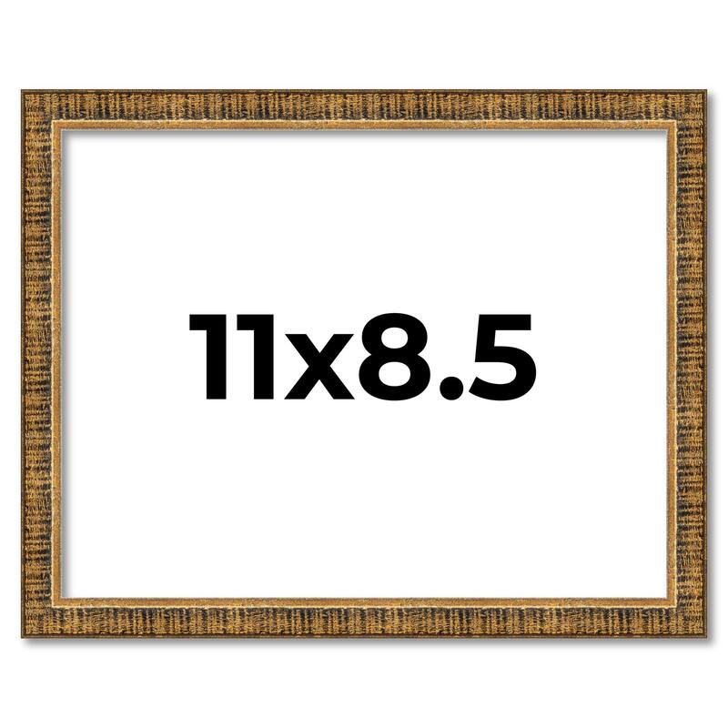 11x8.5 Frame Gold Picture Frame - Complete Modern Photo Frame Includes