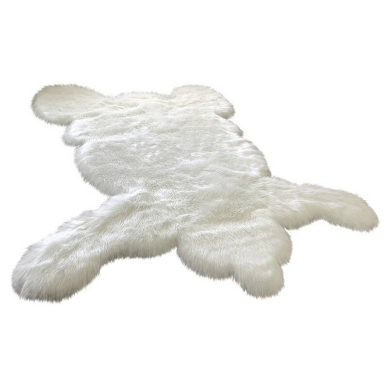 Highland Select Bear Shape Natural Long Wool Sheepskin Shag Rug