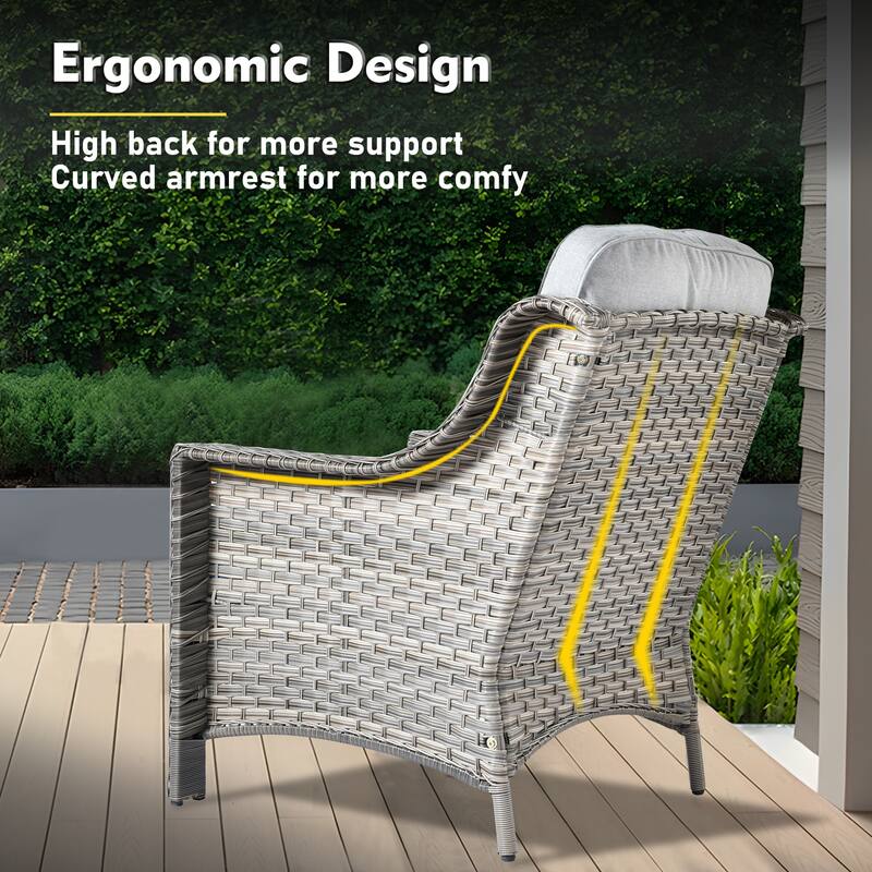 XIZZI 2-piece Patio Furniture Wicker Outdoor Chair Set