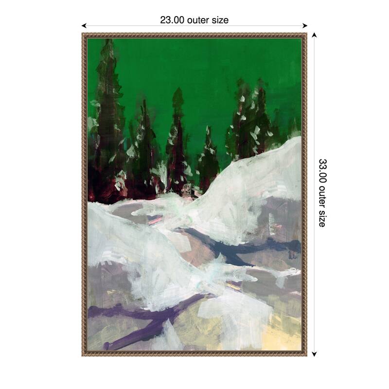 Winter Scene In the Forest 2 by Cartissi (23 x 33 in.), Framed Canvas Wall Art Print