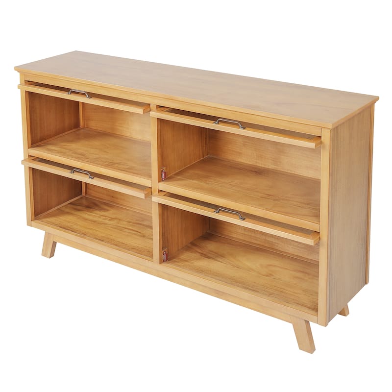 Christopher Knight Home - Farmhouse Wooden Display Cabinet with 4 Glass Doors