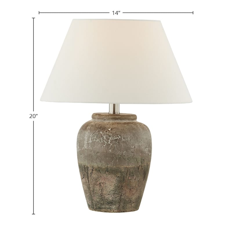 Anders 20" Table Lamps with Linen Shade, Brown (Set of 2)