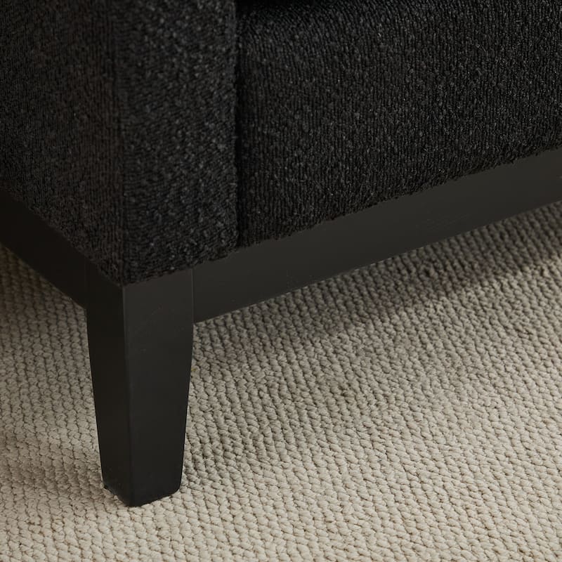 66.34" W Upholstered Bench with Pillows End of Bed Ottoman with Wood Legs