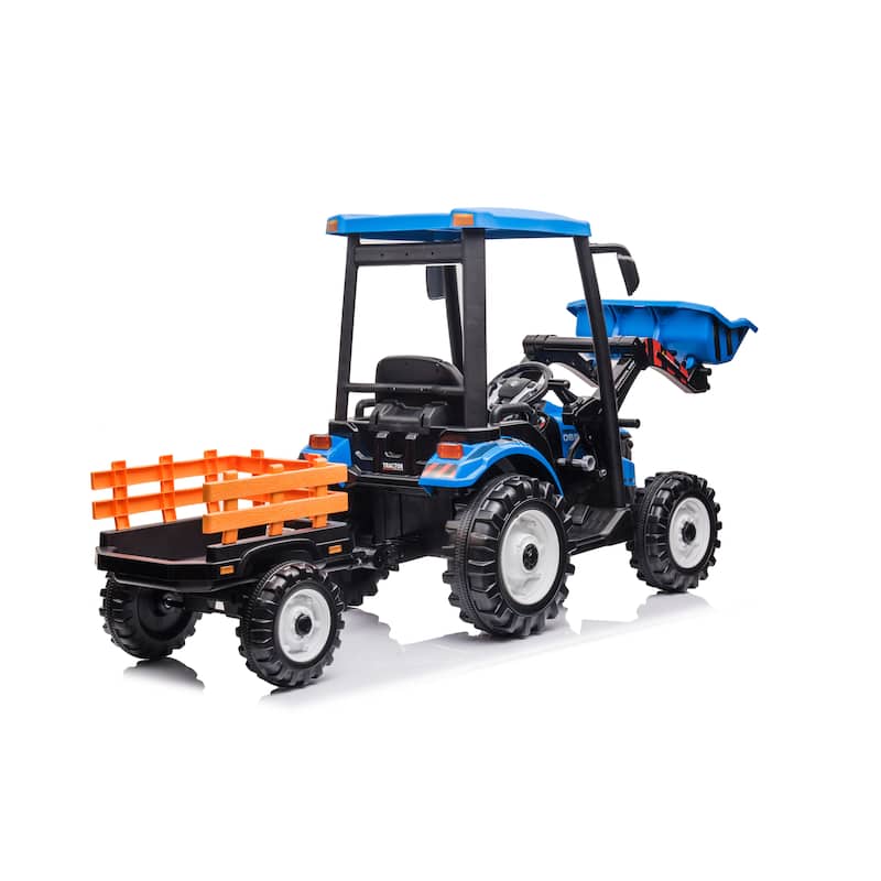 Ride on Tractors with Parent Remote Control, Pedal Tractors Ride on Car Toy Blue Battery Powered Electric Vehicle