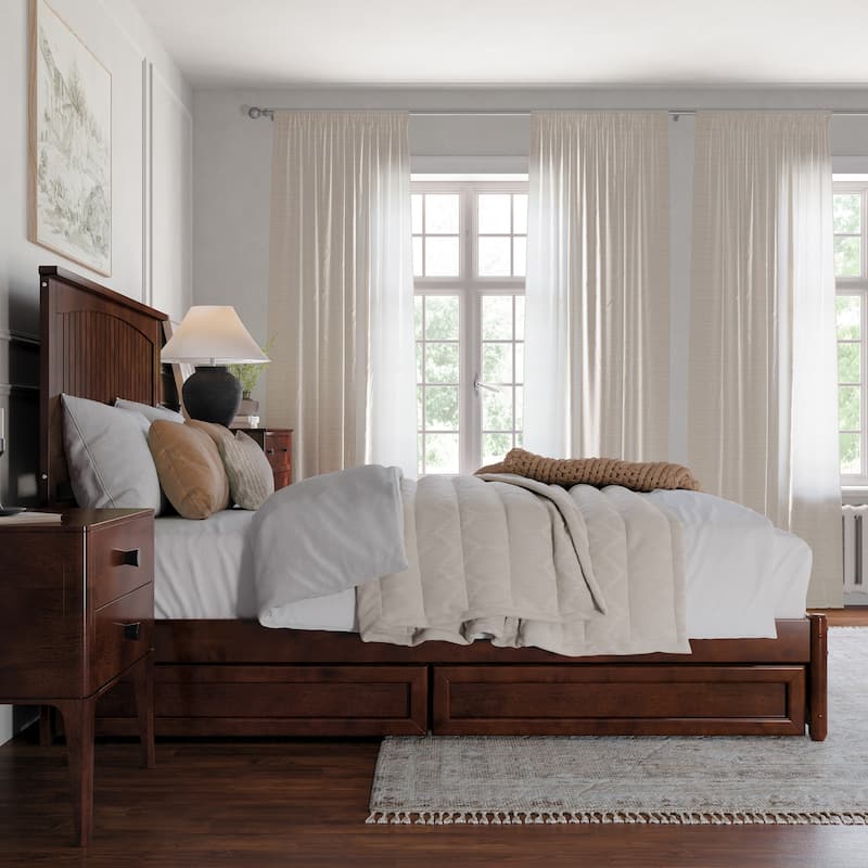 Malta Platform Bed with Panel Footboard and Storage Drawers