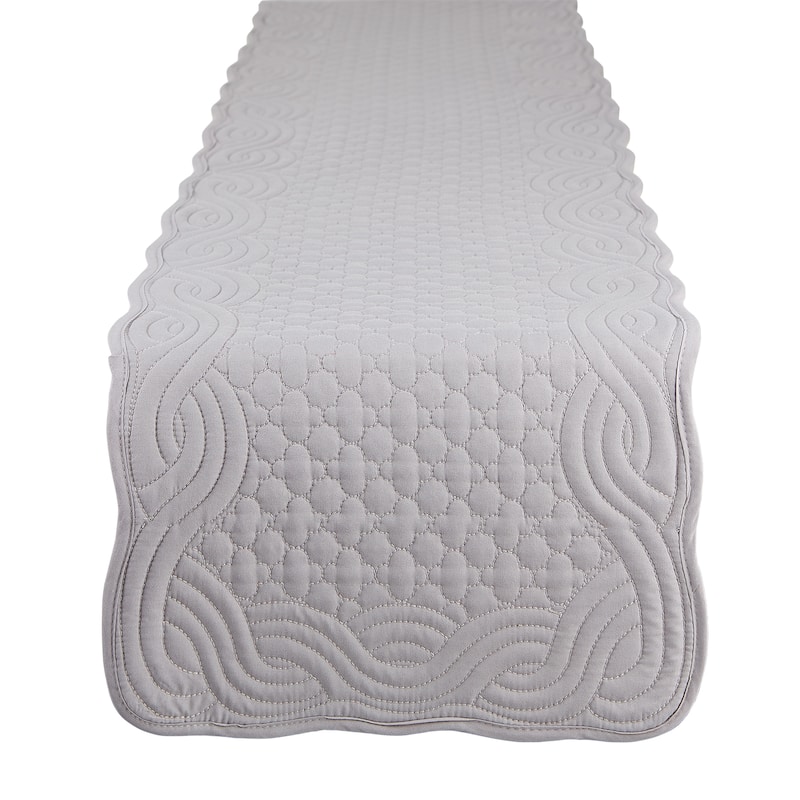 DII French Blue Quilted Farmhouse Table Runner