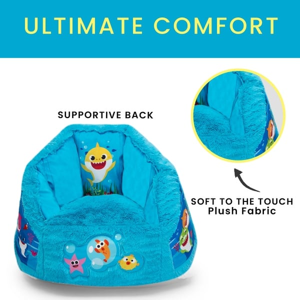 slide 2 of 7, Baby Shark Cozee Fluffy Chair by Delta Children, Toddler Size for Kids Up to 6 Years Old Baby Shark