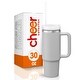 preview thumbnail 35 of 46, Cheer Collection Insulated Tumbler with Reusable Straw Gray - Small
