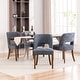preview thumbnail 82 of 144, Wooden Dining Chairs Set of 2/4/6,Modern Fabric Upholstered Dining Room Chair Kitchen Chairs Set of 4 - Blue