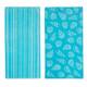 Luxurious Cotton Printed Beach Towel - Aqua Shell & Stripes