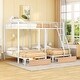 preview thumbnail 5 of 28, Multi-functional Design Metal Triple Bunk Bed with Drawers and Guardrails/Full Over Twin & Twin Bunk Bed