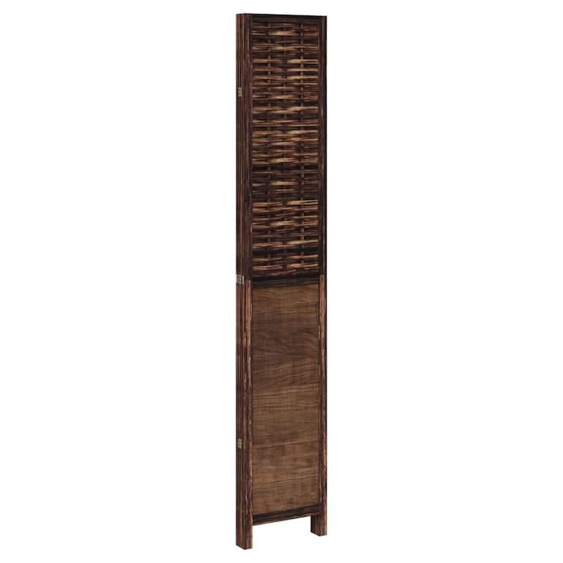 vidaXL Room Divider Privacy Screen Living Room Dark Brown Solid Wood Paulownia
