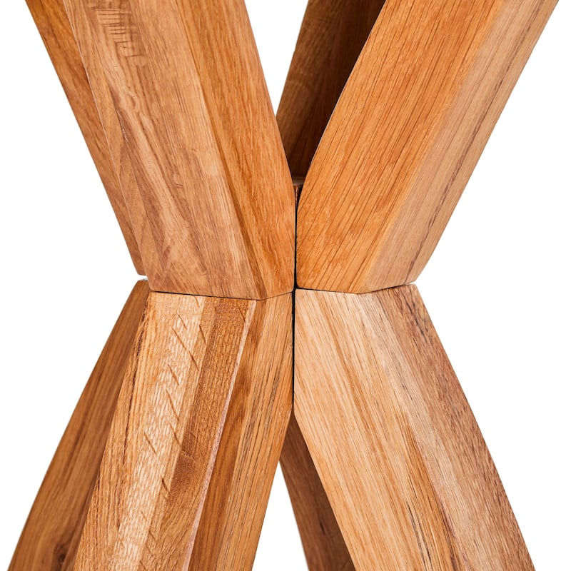 Modern Nesting Table Glass End Table with Criss Cross Base 24" Round