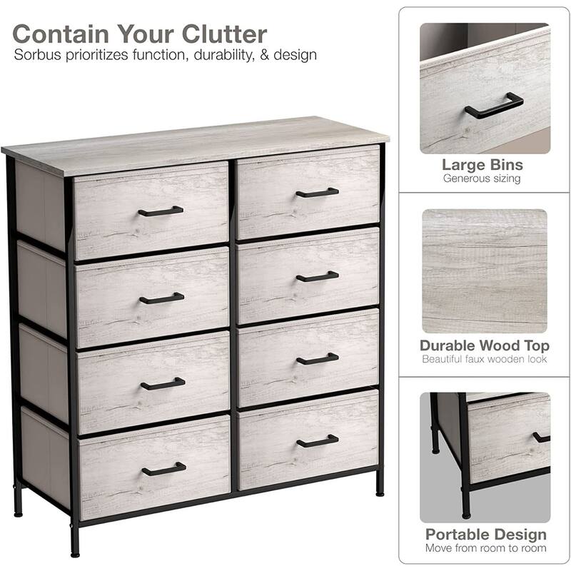 Dressers for Bedroom with 8 Drawers, Chest of Drawers for Bedroom